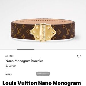 Louis Vuitton Monogram Bracelet with Gold Details